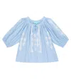 Melissa Odabash Baby Aliyah Embroidered Blouse In Cornflower White