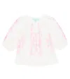 Melissa Odabash Baby Aliyah Embroidered Blouse In White Flamingo