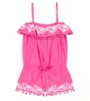 Melissa Odabash Baby Eisha Embroidered Playsuit In Flamingo White
