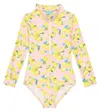 Melissa Odabash Baby Ella Printed Rashguard Swimsuit In Pink Lemons