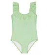 Melissa Odabash Baby Keira Printed Swimsuit In Lime Daisy