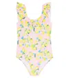 Melissa Odabash Baby Keira Printed Swimsuit In Pink Lemons