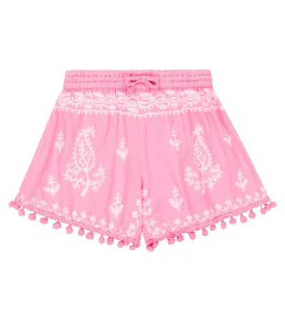 Melissa Odabash Kids' Baby Sienna Embroidered Shorts In Pink White