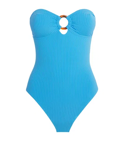 Melissa Odabash Bandeau One-piece Swimsuit In Blue