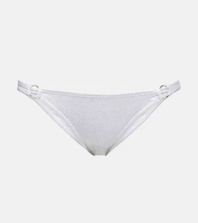 Melissa Odabash Bari Metallic Bikini Bottoms In Silver Metallic