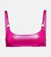 Melissa Odabash Bari Metallic Bikini Top In Rose Metallic