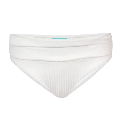 Melissa Odabash Bel Air Bikini Bottom Ivory Ribbed In White