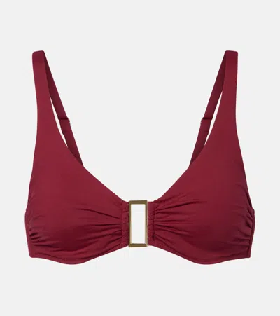 Melissa Odabash Bel Air Bikini Top In Burgundy