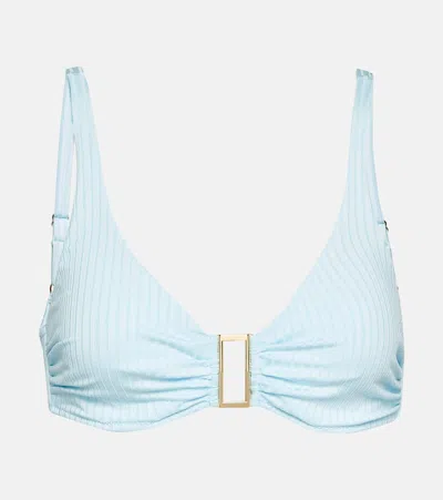 Melissa Odabash Bel Air Bikini Top In Sky Ribbed