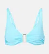 Melissa Odabash Bel Air Embellished Bikini Top In Blue