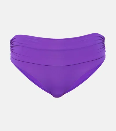 Melissa Odabash Bel Air Gathered Bikini Bottoms In Purple