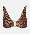 Melissa Odabash Bel Air Leopard-print Bikini Top In Brown