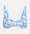 Melissa Odabash Bel Air Printed Bikini Top In Blue