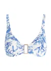Melissa Odabash Bel Air Printed Underwired Bikini Top In Blue
