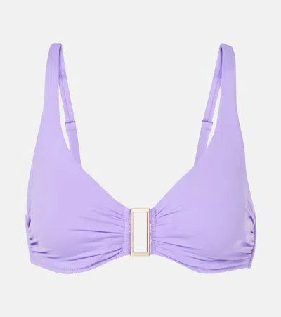 Melissa Odabash Bel Air Ring-detail Bikini Top In Viola