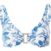 Melissa Odabash Bel Air Printed Bikini Top In Blue Leaf
