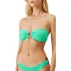 Melissa Odabash Belgium Strapless Bikini Top In Green Ridges