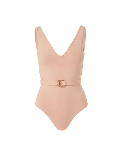 Melissa Odabash Belize Swimsuit Tan In Pink