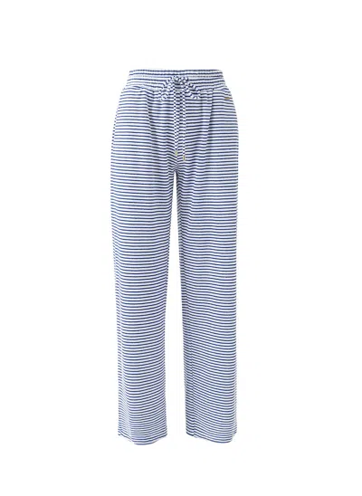 Melissa Odabash Betty Navy Stripe Trousers In Blue
