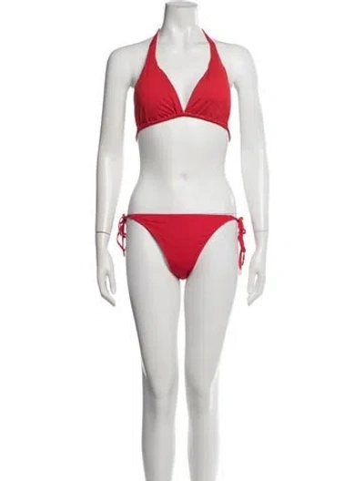 Pre-owned Melissa Odabash Bikini W/ Tags In Red