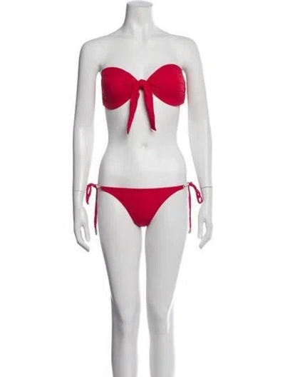 Pre-owned Melissa Odabash Bikini W/ Tags In Red