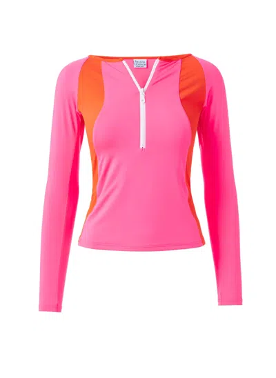 Melissa Odabash Bondi Sports Pink/orange Bikini Top