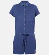Melissa Odabash Border Cotton-blend Playsuit In Blue