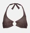 Melissa Odabash Brussels Halterneck Bikini Top In Brown