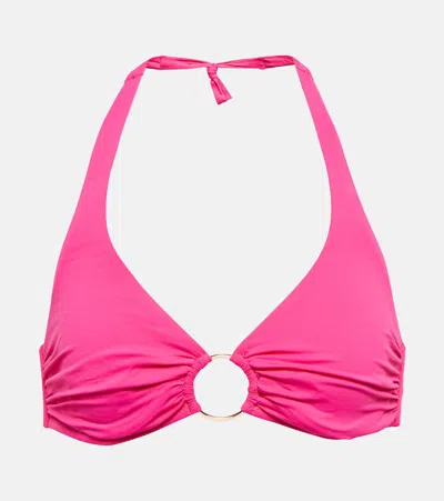Melissa Odabash Brussels Halterneck Bikini Top In Pink