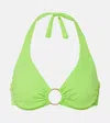 Melissa Odabash Brussels Halterneck Bikini Top In Green