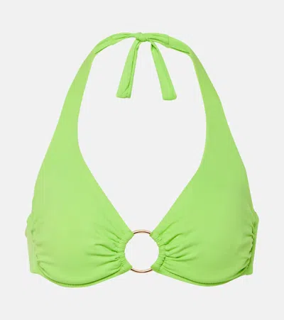Melissa Odabash Brussels Halterneck Bikini Top In Green