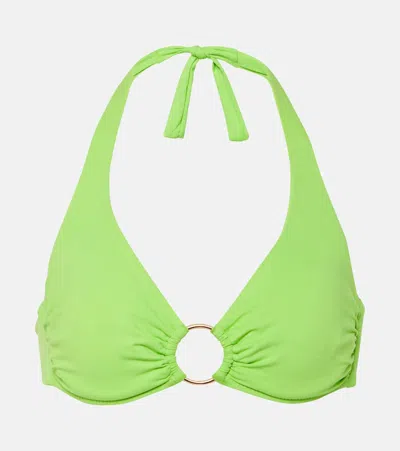 Melissa Odabash Brussels Halterneck Bikini Top In Lime