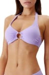 Melissa Odabash Brussels Ring-detail Bikini Top In Lavender