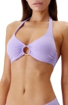 Melissa Odabash Brussels Ring-detail Bikini Top In Lavender