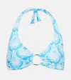 Melissa Odabash Brussels Printed Bikini Top In Blue