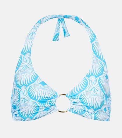 Melissa Odabash Brussels Printed Bikini Top In Blue