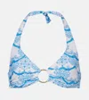 Melissa Odabash Brussels Printed Bikini Top In Blue