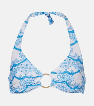 Melissa Odabash Brussels Printed Bikini Top In Blue