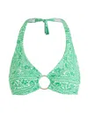 Melissa Odabash Brussels Printed Bikini Top In Green