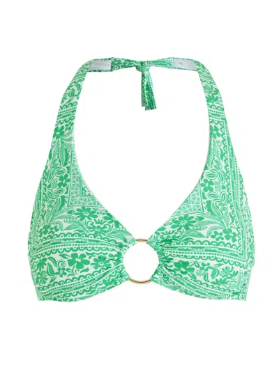 Melissa Odabash Brussels Printed Bikini Top In Green