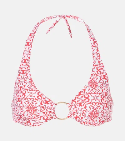 Melissa Odabash Brussels Ring-detail Bikini Top In Rot