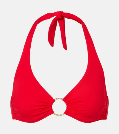 Melissa Odabash Brussels Ring-detail Bikini Top In Red
