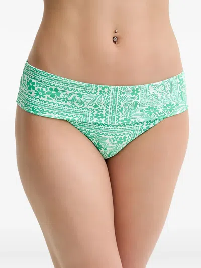 Melissa Odabash Brussels Ring-detail Patterned Bikini In Green