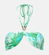 Melissa Odabash Canary Floral Bikini Top In Blue