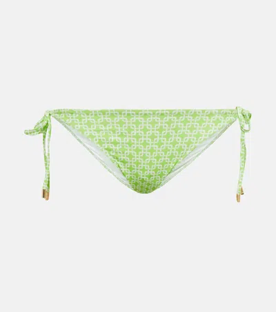 Melissa Odabash Canary Self-tie Bikini Bottoms In Links Lime
