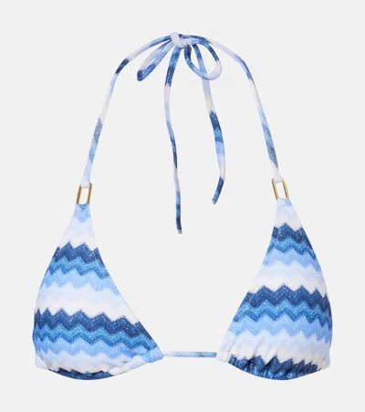 Melissa Odabash Cancun Chevron Bikini Top In Blue
