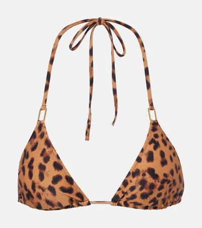 Melissa Odabash Cancun Leopard-print Bikini Top In Brown