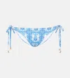 Melissa Odabash Cancun Printed Bikini Bottoms In Blue