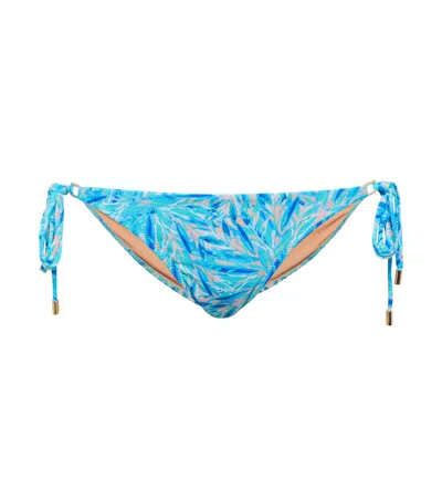 Melissa Odabash Cancun Printed Bikini Bottoms In Blue Leaf