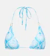 Melissa Odabash Cancun Printed Bikini Top In Blue